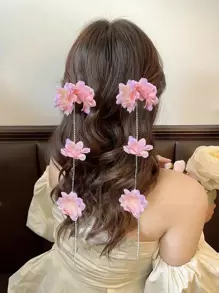 2 件芭蕾和波西米亚风格仿花水晶发夹发夹爪夹发夹发夹发夹