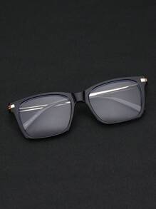 1 副男士商务风格矩形金属平光镜片眼镜，TR 镜框，适用于电脑、装饰、时尚搭配、日常使用 - 彩色 - 查看 6