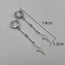 1 par de pendientes con colgante de cruz y estrella, estilo gótico. Pendientes de remache con Charm punk para mujeres, accesorio de moda coreano