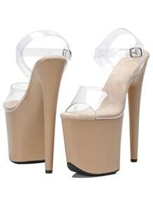 WUXIN H&P Women's 8 In Platform Sandal Heels With Ankle-Strap, Sexy Pole Dance High Heel, 20 Cm Exotic Dancer Shoes Stiletto - Màu be - Xem 4