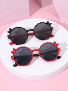 2pcs Fashionable & Children Glasses, Suitable For Street Style, Daily Wear And Travel - Multicolor - View 5