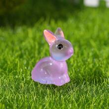 10/18/36 pièces Mignon mini lapins en résine lumineux, figurines micro lumineuses dans le noir, micro-paysage de lapin, accessoires de jardin, petit cadeau de rentrée scolaire