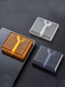 1pc 20Slots Matte Transparent Plastic Cigarette Case, Compact & Durable Cigarette Holder For Men - Transparent - View 6