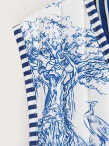 ZEVITY Flower Pattern Tie-Front Tank Top & Lightweight Vest