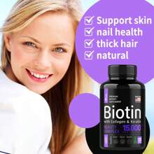 120 Capsules Of Biotin With Collagen & Keratin - Hair Growth Vitamins For Hair And Nail Growth Supplement For Women & Men - 1 chai - Xem 4