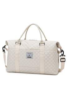1 Pc Travel Bag Gym Bag Weekend Bag Luggage Bag Handbag Large Capacity Durable Expanded With Zipper For Business Travel Vacation Holiday Hospital Back To School Casual - White - View 7