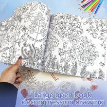 4 PIEZAS Libro para colorear de gran tamaño con diseños pintados a mano y que ayuda a reducir el estrés, con 24 páginas de patrones para colorear que incluyen ilustraciones de pájaros, plantas y jardín, indicado para mujeres, hombres, niñas y adolescentes - Fácil, divertido y alivia la ansiedad. Puede utilizarse como regalo de vuelta al colegio, regalo de cumpleaños, regalo de fiesta o regalo de relajación artística.