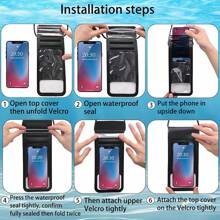 1pc Waterproof Phone Pouch, Large Waterproof Telephone Case, Universal Waterproof Phone Dry Bag, Compatible With IPhone, All Smartphones, Black