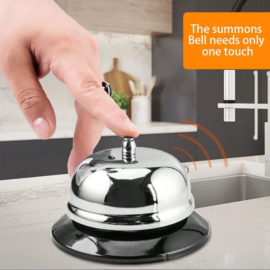 Dining Bell; Kitchen Bell; Call Bell; Summon Bell; Bar Bell; Buzzer; Bell Ringer; Bell Push, Christmas Gift Room Decor - Silver - View 1