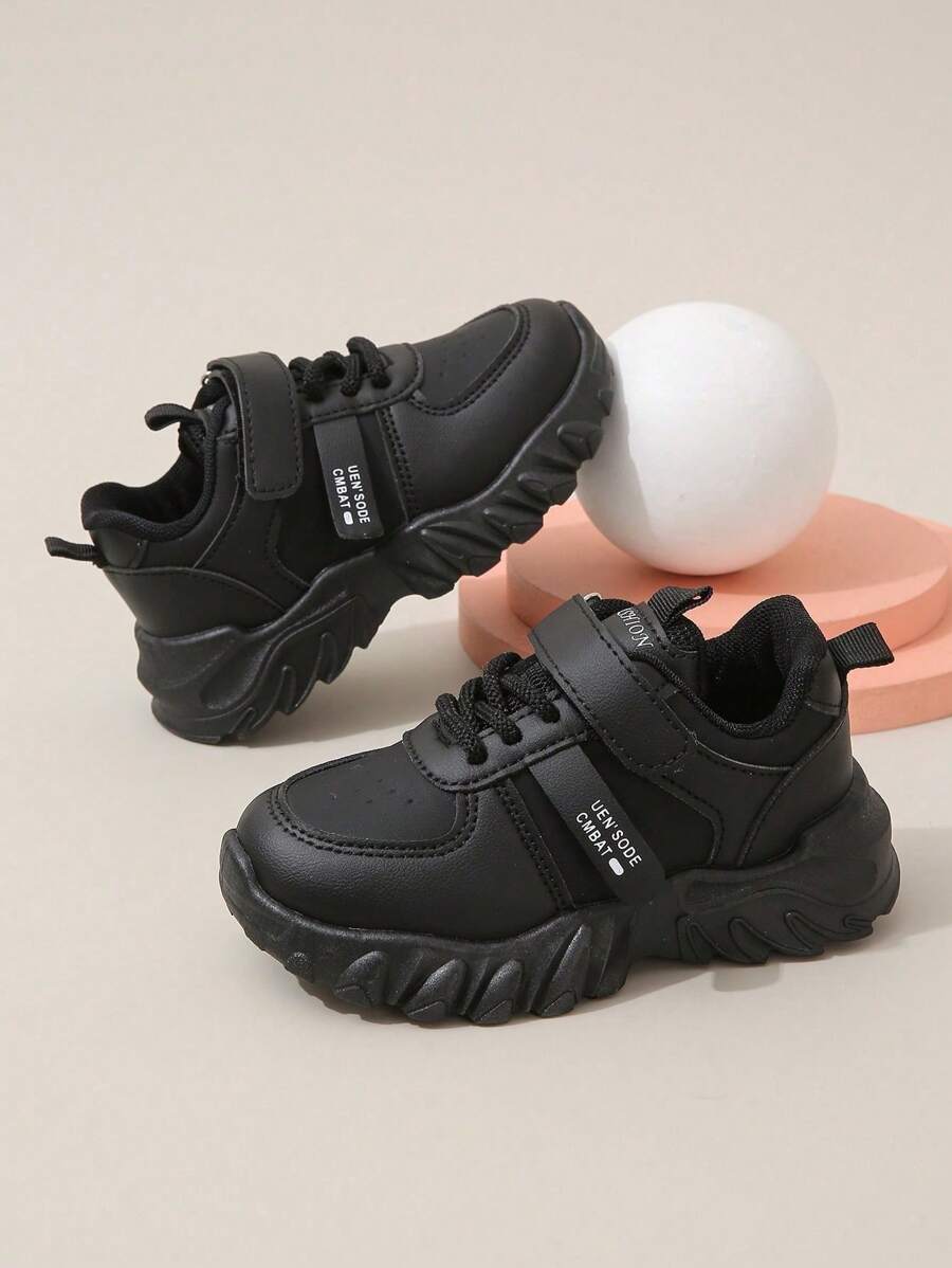 1 双儿童运动鞋，春季新款男童跑鞋，女童鞋，男童运动鞋 - 黑色 - 查看 1