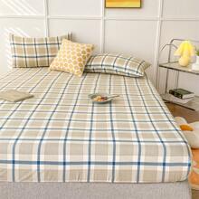 1入組格子圖案床笠，臥室現代織物床笠 - 彩色 - 查看 6