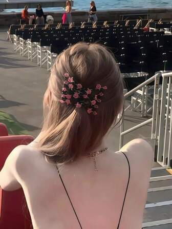 1 pezzo Pettini magici ed eleganti facili da usare per le donne, accessori per chignon, fermagli per capelli elastici e decorati con perline per acconciature