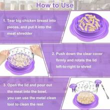 Desmenuzador de carne y pollo manual - Rallador de cocina - Morado - Ver 6