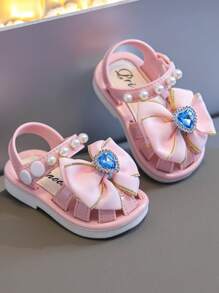 Toddler Girls' Close-Toe Sandals, 0-4 Years Old, Anti-Kick & Anti-Collision, Baby Prewalker Shoes, Kindergarten Princess Shoes, Spring & Summer New Soft Bottom Anti-Slip Fashion Baby Girls Sandals - Dusty Pink - View 7