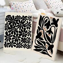 1 件北欧简约墙壁艺术复古花卉动漫艺术海报艺术品家居装饰无框架