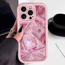 Sanrio Funda de protección completa compatible con Apple iPhone 6/7/8/X/Xs/Xr/Xs Max/11/12/13/14/15/16 Pro Max, de TPU a prueba de golpes con impresión de dólar en bambú rosa y oro rosa