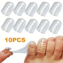 10 piezas de cubiertas de silicona antifricción para los dedos de los pies, separadores de gel para los dedos con diseño antifricción, cubiertas de gel transpirables para los dedos de los pies, accesorios suaves de cuidado de los pies, cubiertas para los dedos de los pies sin olor, tubos antifricción y ampollas para los dedos pequeños