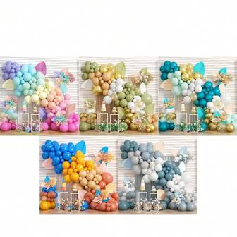 Colorful Balloon Arch Set, Macaron Pink, Yellow, Green, Blue, Purple Balloon Wreath Set, DIY Balloon Arch For Birthday, Wedding, Shower Parties Decor