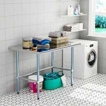 Prep & Work Table Open Base Stainless Steel Work Table For Laundry Room Silver - 1 - View 1