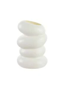 1pc Plastic Flower Vase, White Ceramic Look Flower Vase, Nordic White Plastic Vase Unbreakable Vase For Tulips Flower Arrangement Home Decor Table, Shelf Bookshelf, Mantel, Entryway And Centerpieces Decoration