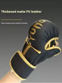 Gants de boxe arts martiaux pour hommes et femmes, gants de sport hybrides MMA à paume ouverte, poing épais pour l'entraînement au combat, la boxe, le Muay Thai, le sac de frappe et le kickboxing