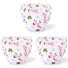 4 件幼儿如厕训练裤，可重复使用的防水训练内衣，送给幼儿和婴儿的最佳礼物，多种颜色可选（尺码偏大，适合长期穿着）