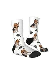 1 paar aanpasbare unisex 3D-geprinte sokken, gepersonaliseerde foto of digitaal ontwerp all-over-print, comfortabele ademende sokken tot aan de kuit, uniek en creatief cadeau voor Pasen, Vrouwendag, Vaderdag, terug naar school, speciale gelegenheden