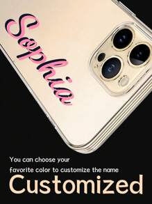 1pc Customized Name Phone Case, Personalized Name Design Compatible With IPhone 11 12 13 14 Pro 15 16 Pro Max Case, Customized Name Galaxy S21 S22 FE S23 S24 Plus S25 Ultra Case, Personalized Phone Case With Picture, Custom Image Phone Case, Anniversary Gift - Multicolor - View 4