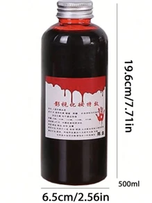 假血 500ml/300ml/80ml/50ml/30ml/60ml/10ml，（标准尺寸 300ml），角色扮演服装道具、派对表演、角色扮演、吸血鬼、僵尸节日道具、衣服装饰性溢出、摄影道具（随机颜色）（瓶子标签因批次而异） - 彩色 - 查看 5
