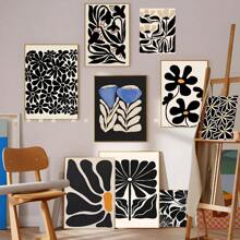 1 件北欧简约墙壁艺术复古花卉动漫艺术海报艺术品家居装饰无框架