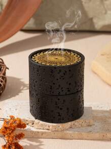 1pc Resin Round Incense Burner, Minimalist & Modern Style, Suitable For Aromatic Incense, Home Decor, Room Decoration, Party & Holiday Decoration Gifts Birthday Graduation