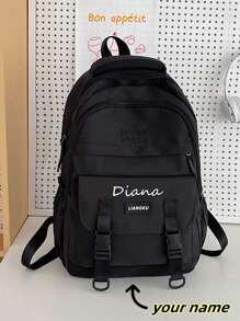 Customized Backpack, Large Capacity, Multi-Compartment Color Block Backpack, Casual And Versatile Cute Cartoon School Bag. Suitable For Boys And Girls, Teen Freshmen, And Junior High School Students. Perfect For The Outdoors, Back To School Trips, Birthday Gifts For Her Best Friends, Backpacks.