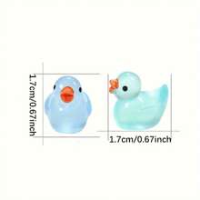 100pcs Glow-In-The-Dark Mini Rubber Duck, Mini Resin Realistic Ducks, Suitable For Gift Bag Filler, Party Favors, Easter Gifts (Random Colors), Great For Room Decor