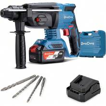 2025-New DongCheng Cordless Hammer Drill 18V, Impact Energy 2.7 J, 4 SDS-Plus Bits, Drilling 28 Mm, Brushless Hammer Drill Motor, Anti-Vibration Handle, Incl. 4Ah Batteries And 2A Charger In The Craftsman's Box - Máy khoan búa không dây 18V 2.7 J - Xem 4