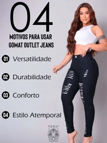 Women's Skinny Jeans, High Waist, Shapes Butt, Premium Line - 620 - 查看 4