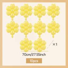 2/5/10 件雏菊花主题铝箔气球，派对装饰，适合生日、婚礼、新娘送礼会、单身派对装饰（黄色） - 黃色雛菊 - 查看 12