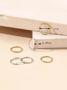 12pcs Silver & Gold Color Stainless Steel Nose Rings, All-Match & Versatile For Women & Men