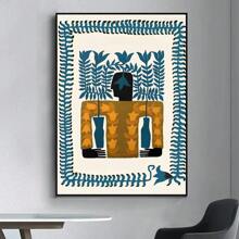 1 pieza Póster de arte de pared sin marco, antiguo y abstracto egipcio, póster de anime clásico, póster elegante para sala de estar, bar, pintura decorativa vintage