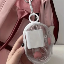 1pc Compact Transparent Cable Organizer Box - Store And Manage Data Cables, Chargers, Earphones, And Accessories With Ease - Portable, Mini, And Space-Saving Design For Home, Office, Or Travel