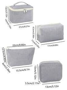 1 Piece Of Women's Makeup Bag, Large Capacity Multifunctional Handheld Wash Bag, Travel Cosmetics Storage Bag, Portable Hand Bag, Coin Purse, Sanitary Napkin Storage Bag, School, Home, Touch Up Bag, Materials, Recommended For Girls' Good Products Makeup Travel Toiletry Organizer Essentials Gifts Storage Zipper Accessories Nail Bags, Makeup Bag, Vanity,Christmas Gifts,Pouch,Travel,Gifts For Women Travel Essential,Pouch,Clutch / Small Handbag, Makeup Organizer,Makeup Organize,Pouch,Brush Holder,Mini Pouch,Large Capacity Pouch,Gifts For Women,Christmas Gifts,Gift Ideas For Women,Pouch,Makeup Pouch,Travel Essential - Grey - View 13