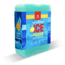 Juego de 4 paquetes de paquetes de hielo delgados Home Times, paquetes de hielo reutilizables de congelación rápida y ahorro de espacio para loncheras o neveras, multicolor (caja vacía sin agua), regalo para el padre - color - View 16