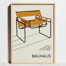 1pc Unframed Modern Geometric Bauhaus Exhibition Poster, Bauhaus Movement Prints, Minimalist Abstract Wall Art Canvas, Suitable For Modern Home Decor, Framed Wall Art - Multicolor - View 91