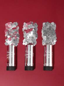 3 Stück 11cm Handdreh Party Popper, kleine Konfetti Popper, bunte Pailletten, geeignet für Geburtstag, Hochzeit, Babyparty, Reise, Abschluss, Einweihungsfeier, Partyfeier