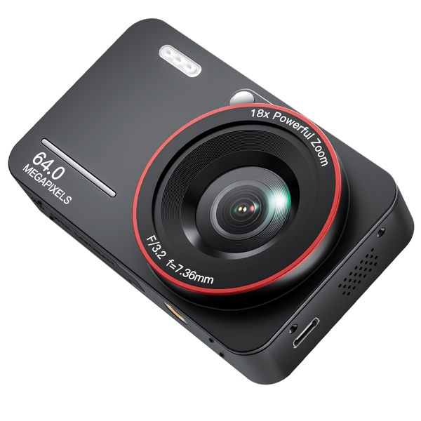Tagry Support 64MP, 4K High Definition Digital Camera, 18X Digital Zoom, 2.8" LCD, Rechargeable, Large Capacity Digital Camera For Photography, Video Recording, Webcam, Great Gift For Thanksgiving, Christmas And New Year
