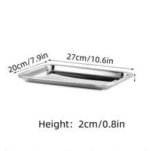 1pc Square Plate, Tray, Vegetable Plate, Dining Plate, Barbecue Plate, Rice Plate, Iron Plate, Rectangular Baking Tray