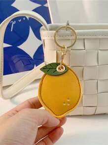 1pc Leather Cute Cartoon Card Holder Cover Personalized Creative Travel Accessory Student Backpack Hanging Charm Keychain Strawberry Summer - Multicolor - View 13