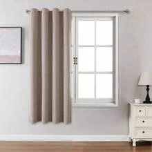 1pc/2pcs 100% Blackout Curtains, Linen Texture, Multiple Size Options For Bedroom, Living Room, Dining Room Or Home Theater Use. Comes With Curtain Rings.,Fall Decor,Autumn Decor,Room Decor