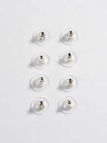 Approx. 100pcs/Pack Jewelry Earring Base Accessories DIY Earring Plugs - Silver - View 4