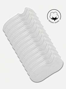 1/3/5/10/20雙男士棉質隱形襪，黑色/白色，適合秋冬春夏/運動/休閒，透氣/吸濕 - 白色 - 查看 5