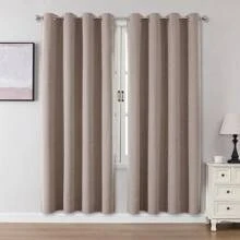 1pc/2pcs 100% Blackout Curtains, Linen Texture, Multiple Size Options For Bedroom, Living Room, Dining Room Or Home Theater Use. Comes With Curtain Rings.,Fall Decor,Autumn Decor,Room Decor